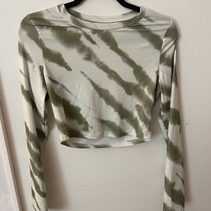 Shein Green Patterned Long Sleeve Top